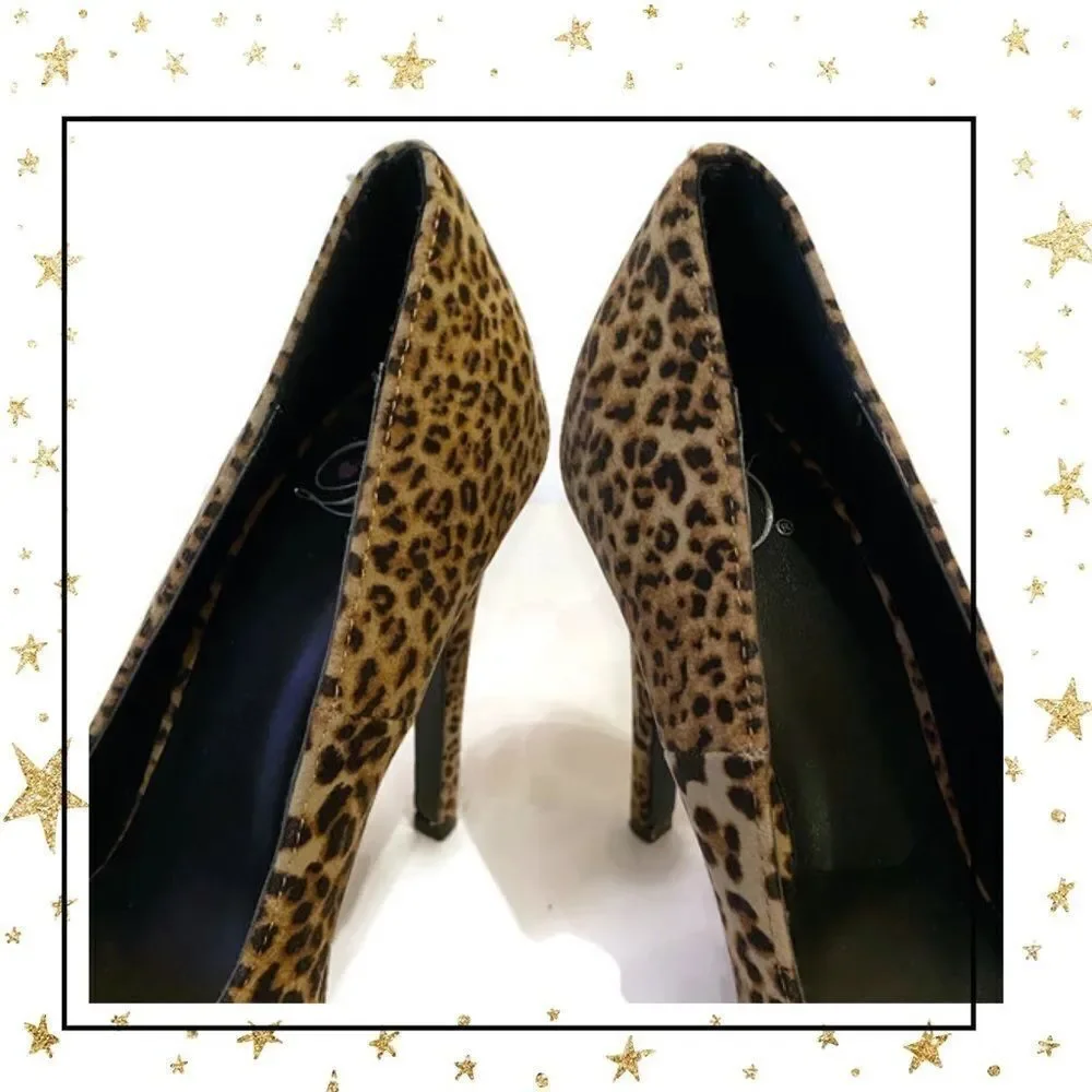 Delicious Women's Platform Cheetah Heels 5.5